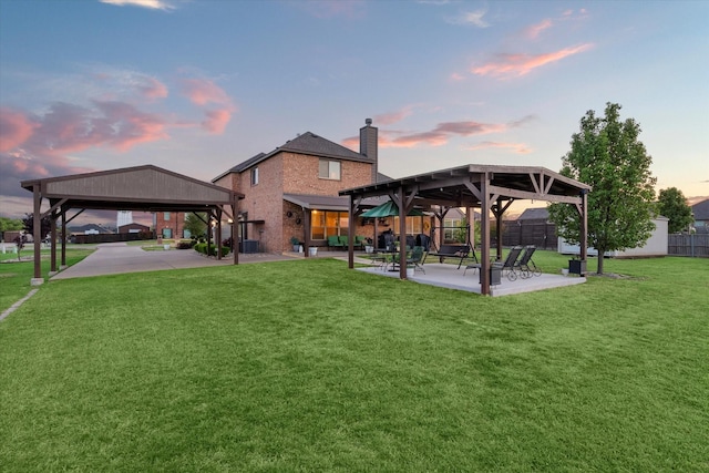 191 Cardiff Ln, Waxahachie, TX 75167 - view of property's community with fence, a gazebo, a lawn, and a patio