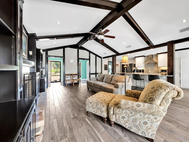 1770 Plummer Dr, Rockwall, TX 75087 - living area with light wood-style floors, ceiling fan, and recessed lighting