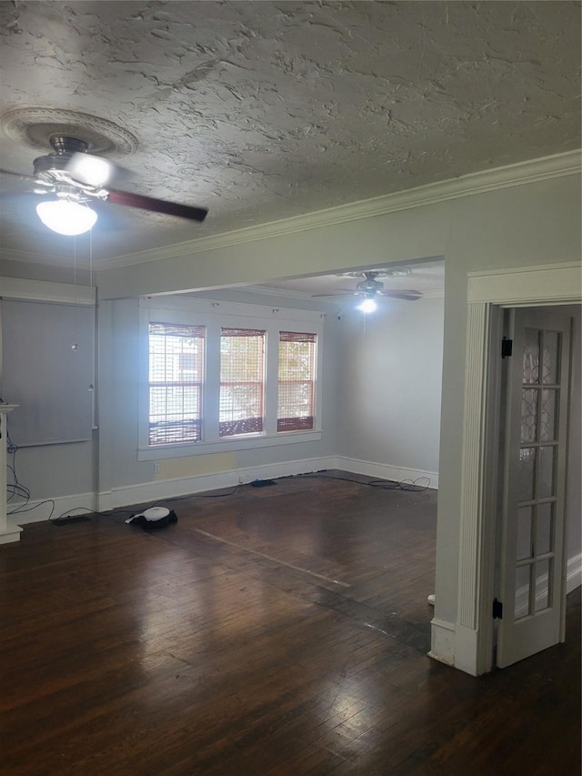409 Forest Ave, Shreveport, LA 71104 - spare room featuring a ceiling fan, wood finished floors, and ornamental molding