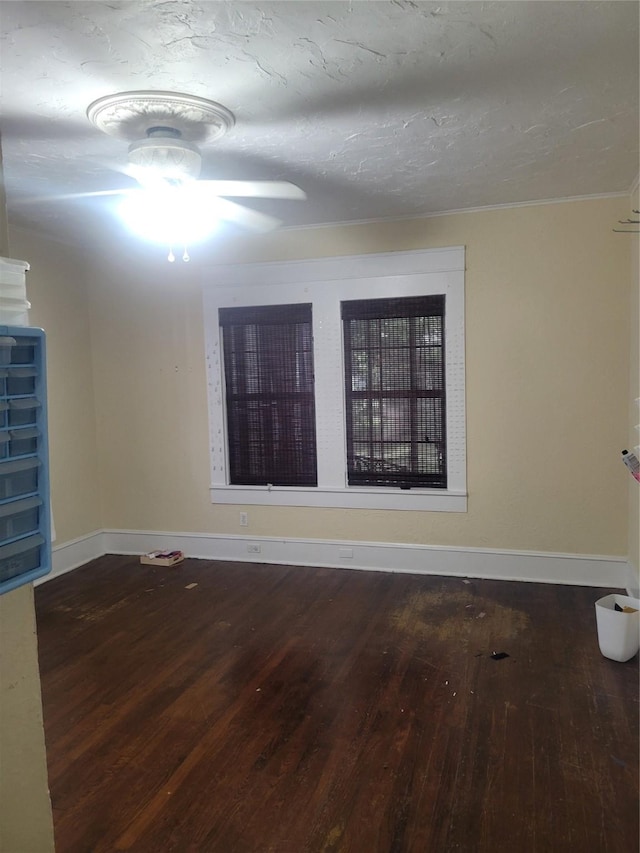 409 Forest Ave, Shreveport, LA 71104 - spare room featuring hardwood / wood-style floors, ceiling fan, and a textured ceiling