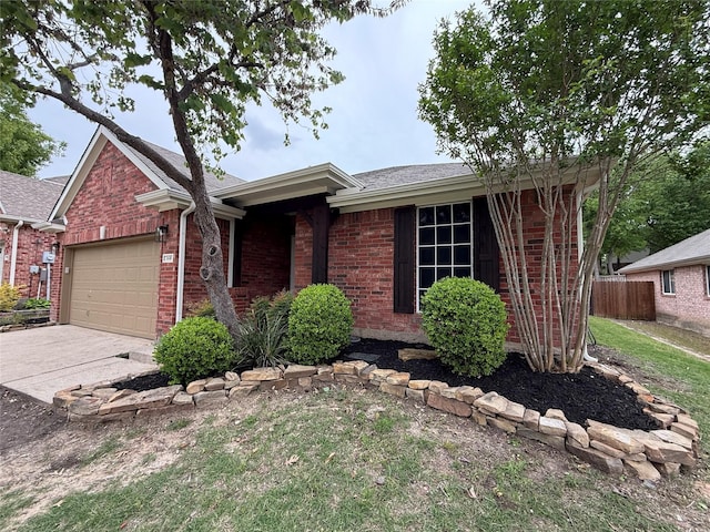 2610 Eganridge Ln, Rockwall, TX 75087 - single story home featuring brick siding, a garage, concrete driveway, and a shingled roof