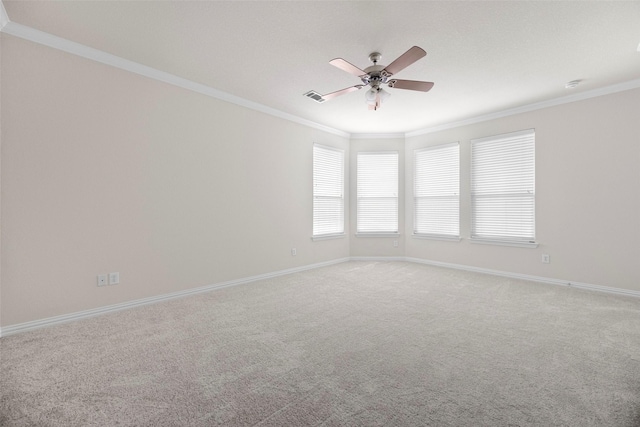 1919 Water Fall Way, Wylie, TX 75098 - empty room with ornamental molding, baseboards, ceiling fan, and light colored carpet