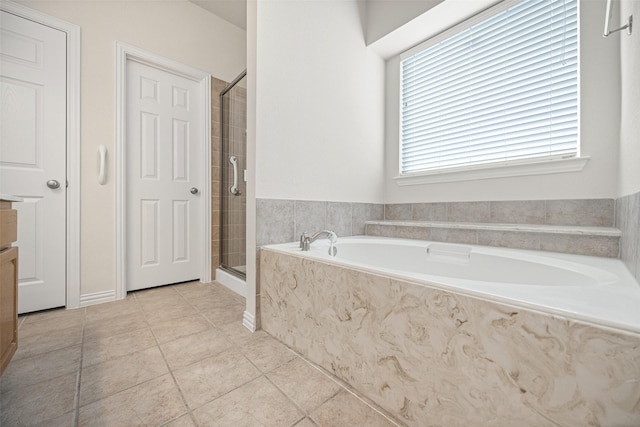 1919 Water Fall Way, Wylie, TX 75098 - full bathroom featuring a stall shower, a bath, and tile patterned flooring
