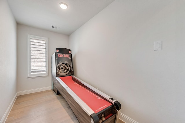 3101 Twin Eagles Dr, Celina, TX 75009 - workout room with light wood finished floors, visible vents, and baseboards