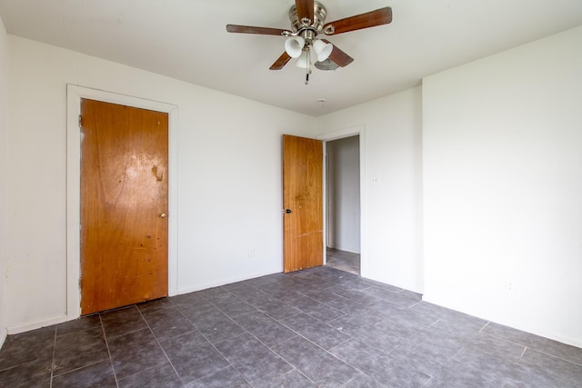 unfurnished bedroom with ceiling fan