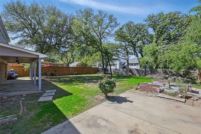 1951 Pin Oak Dr, Flower Mound, TX 75028 - view of yard with a patio area and ceiling fan