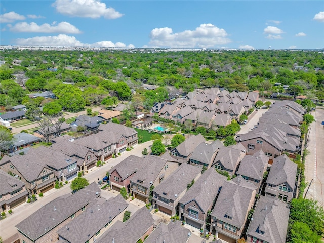 aerial view with a residential view