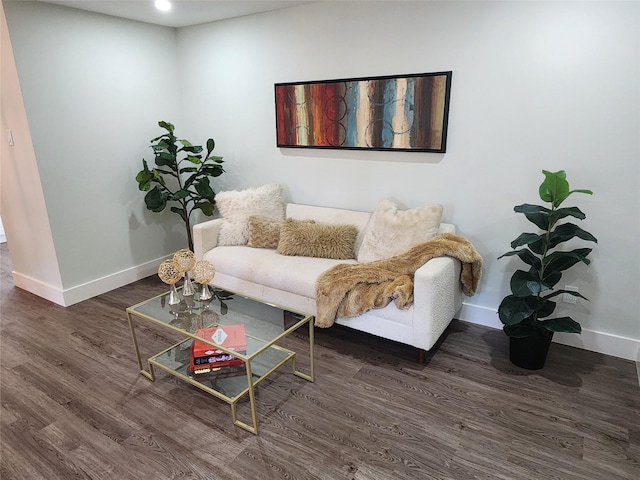 5515 Enchanted Ln, Dallas, TX 75227 - living area featuring baseboards and wood finished floors