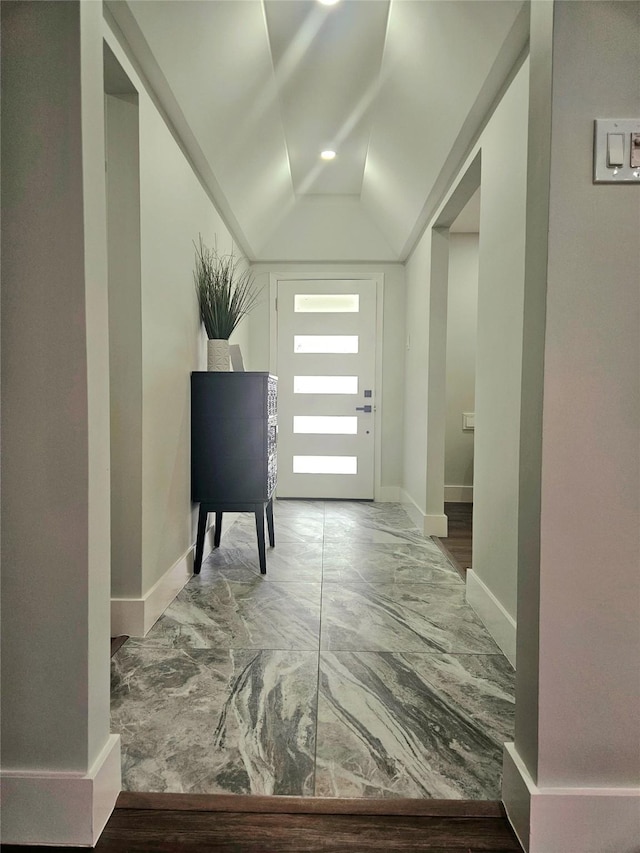 5515 Enchanted Ln, Dallas, TX 75227 - entrance foyer featuring baseboards and lofted ceiling