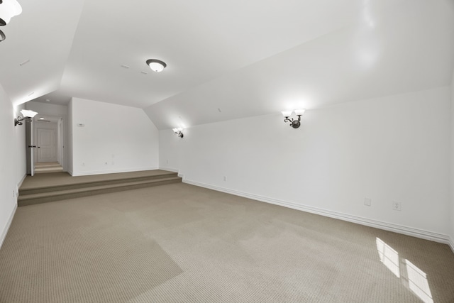 4504 Oxbow Dr, Mckinney, TX 75072 - additional living space featuring carpet floors, vaulted ceiling, and baseboards