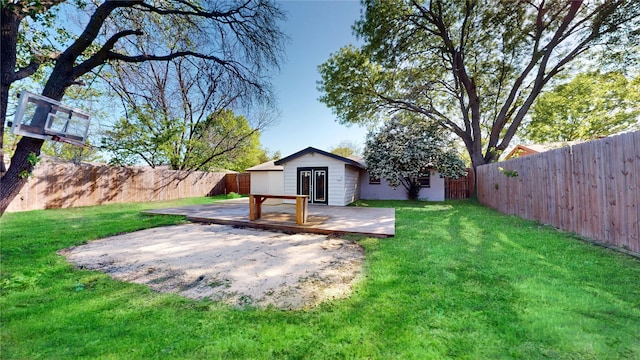 108 NW Jayellen Ave, Burleson, TX 76028 - view of yard with a patio, french doors, and a fenced backyard