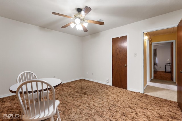 6307 Bocage Dr, Shreveport, LA 71119 - living area featuring carpet floors, baseboards, a ceiling fan, and attic access