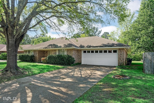 6307 Bocage Dr, Shreveport, LA 71119 - single story home featuring a garage, a front yard, brick siding, and driveway
