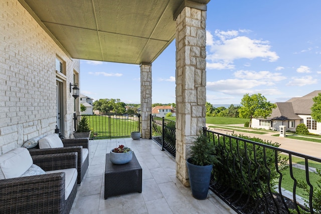 2413 Versailles Dr, Heath, TX 75032 - view of patio / terrace with outdoor lounge area and a residential view