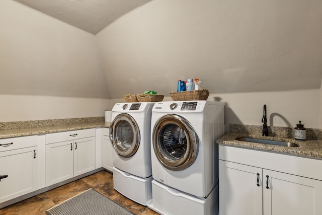 2413 Versailles Dr, Heath, TX 75032 - laundry room with independent washer and dryer and cabinet space