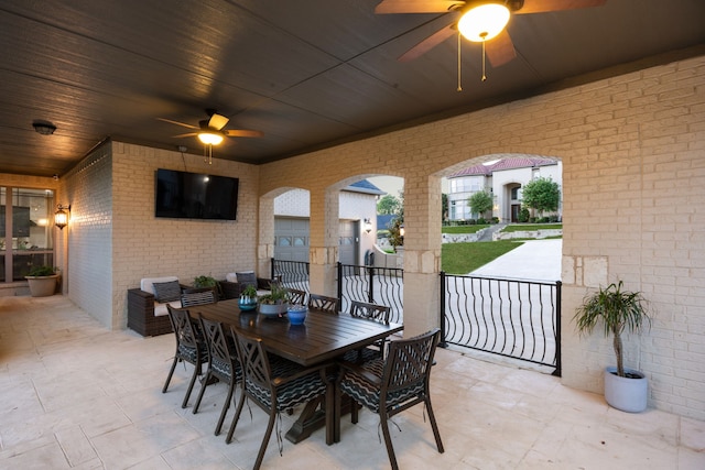 2413 Versailles Dr, Heath, TX 75032 - view of patio / terrace with ceiling fan and outdoor dining area