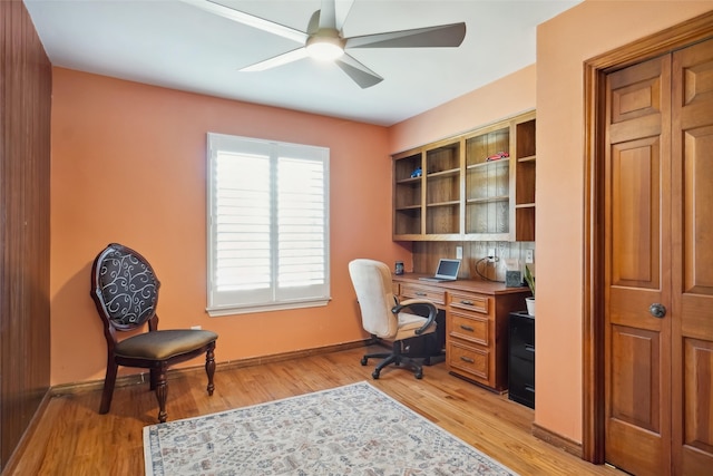 2833 S Country Club Rd, Garland, TX 75043 - office space with baseboards, a ceiling fan, and light wood-style floors