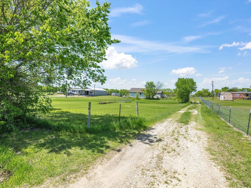 view of street with a rural view