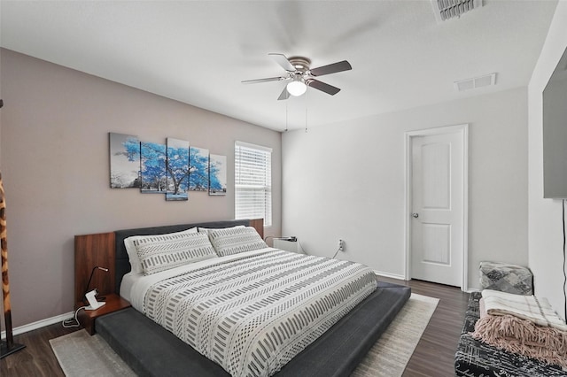 5540 Mcclelland St, Forney, TX 75126 - bedroom featuring dark wood finished floors, baseboards, and ceiling fan