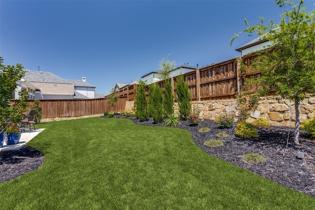 2313 Sandlin Dr, Fort Worth, TX 76008 - view of yard with a fenced backyard and a patio