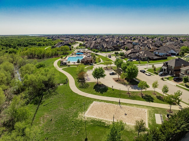 drone / aerial view with a residential view