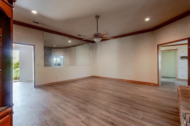 275 Salesville Rd, Mineral Wells, TX 76067 - spare room featuring crown molding, plenty of natural light, visible vents, and a ceiling fan