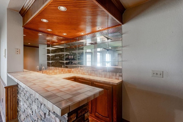275 Salesville Rd, Mineral Wells, TX 76067 - bar featuring recessed lighting, wet bar, and decorative backsplash