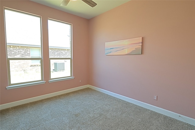 645 Summer Grove Dr, Midlothian, TX 76065 - carpeted spare room featuring ceiling fan, baseboards, and cooling unit