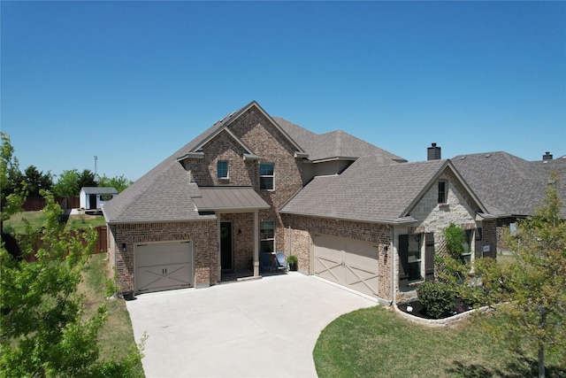645 Summer Grove Dr, Midlothian, TX 76065 - view of front facade with brick siding, concrete driveway, a garage, and roof with shingles