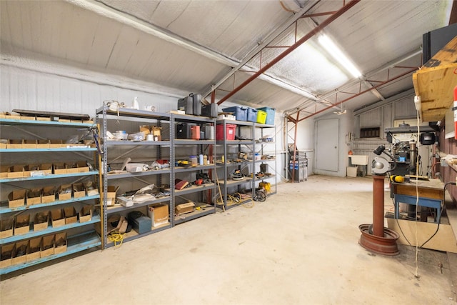 storage room with a sink