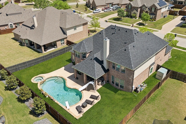 birds eye view of property featuring a residential view