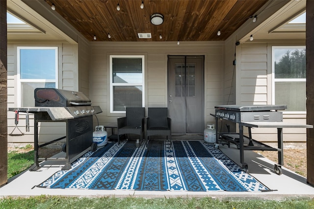 view of patio / terrace featuring grilling area and visible vents