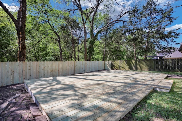 446 Silver Creek Dr, Duncanville, TX 75137 - wooden terrace featuring a fenced backyard