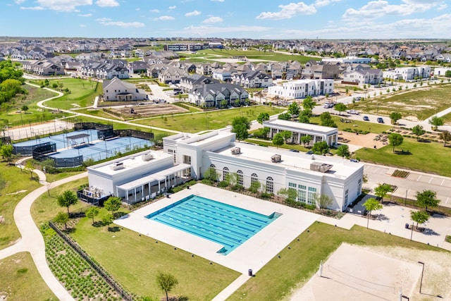 aerial view featuring a residential view