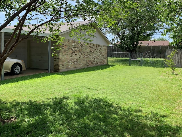 824 Opal St, Saginaw, TX 76179 - view of yard featuring a garage and fence