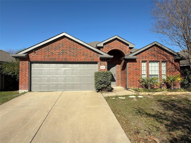 2023 Lake Trail Dr, Heartland, TX 75126 - ranch-style house featuring concrete driveway, brick siding, and a garage