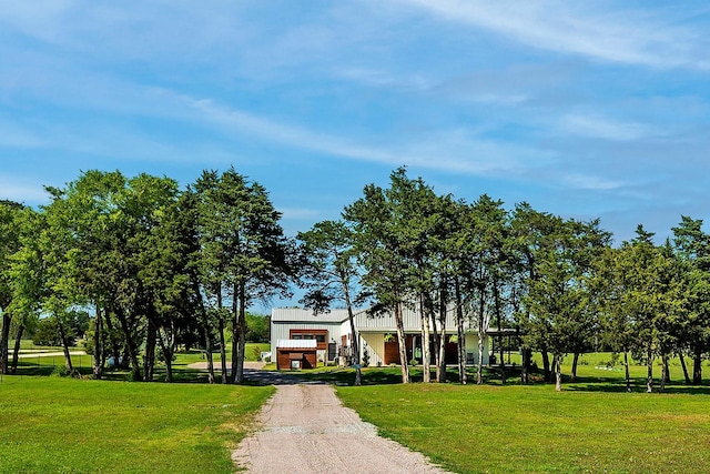 view of front facade with a front yard