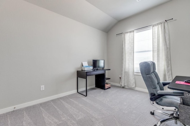 1913 Ranch Trail Rd, Aubrey, TX 76227 - office space featuring light colored carpet, lofted ceiling, and baseboards