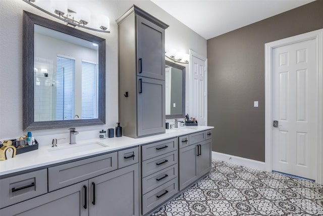 1638 Sandia Ln, Frisco, TX 75033 - bathroom with double vanity and tile patterned floors
