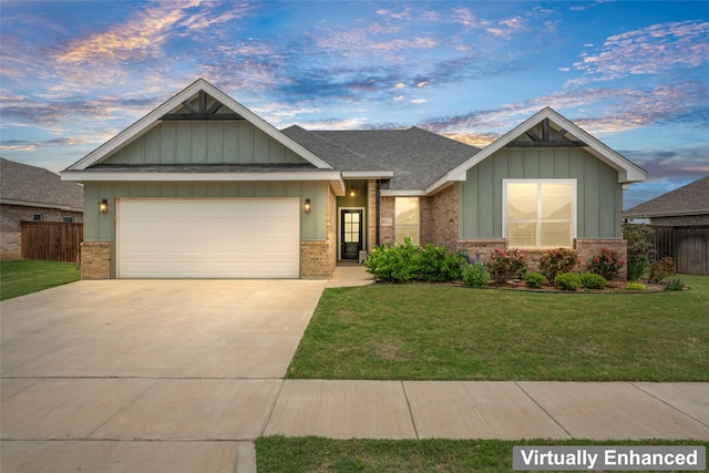 7423 Morning Glory Rd, Abilene, TX 79602 - craftsman-style home featuring brick siding, driveway, board and batten siding, and a garage