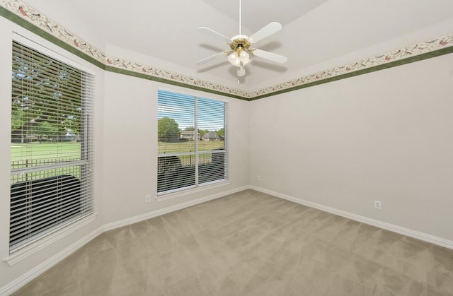 824 Parkwood Ct, Mckinney, TX 75072 - spare room with light colored carpet, baseboards, and ceiling fan