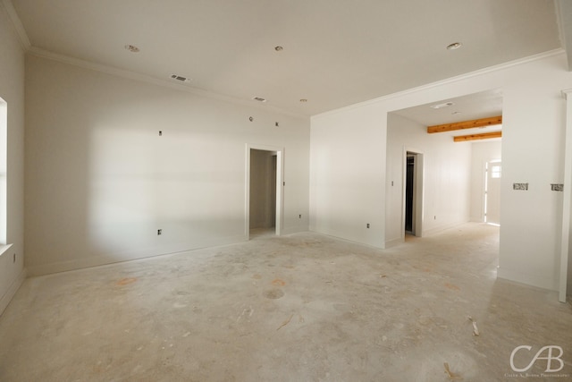 1206 Lytle Acres Dr, Abilene, TX 79602 - spare room with crown molding, unfinished concrete floors, and baseboards