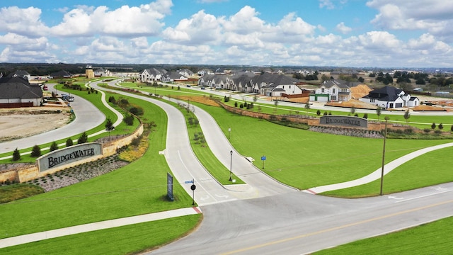bird's eye view with a residential view