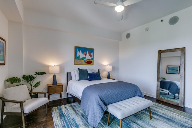 4611 Travis St Unit 1408B, Dallas, TX 75205 - bedroom featuring wood finished floors, baseboards, and ceiling fan