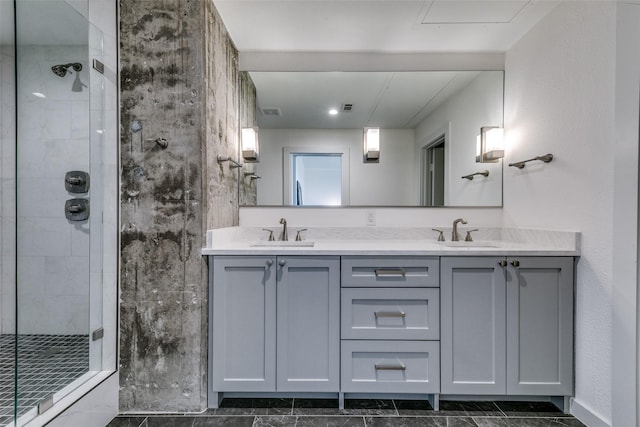 4611 Travis St Unit 1408B, Dallas, TX 75205 - full bathroom with a shower stall and double vanity