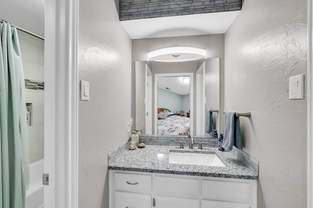 1409 Thames Dr, Plano, TX 75075 - full bathroom with ensuite bath, shower / tub combo, and vanity