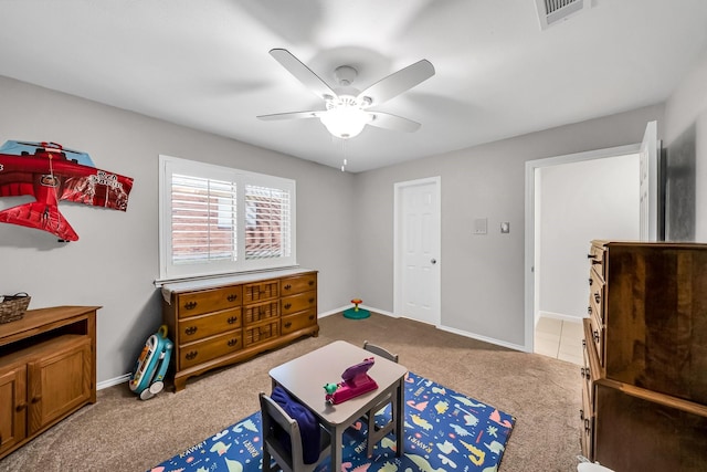 1409 Thames Dr, Plano, TX 75075 - interior space featuring carpet, visible vents, baseboards, and ceiling fan