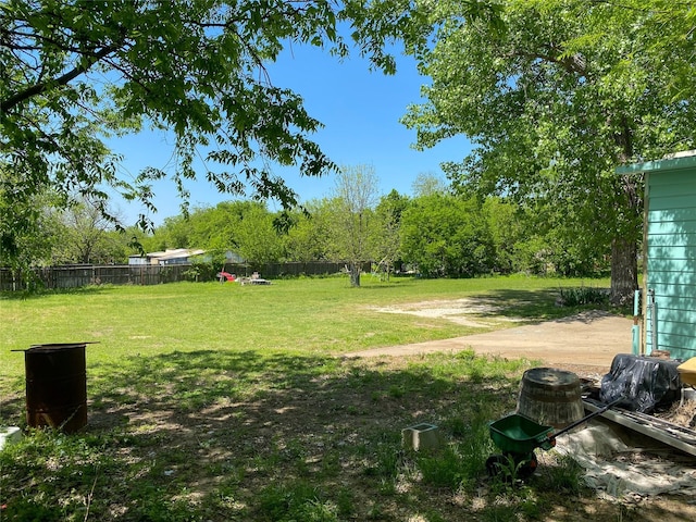 view of yard with fence