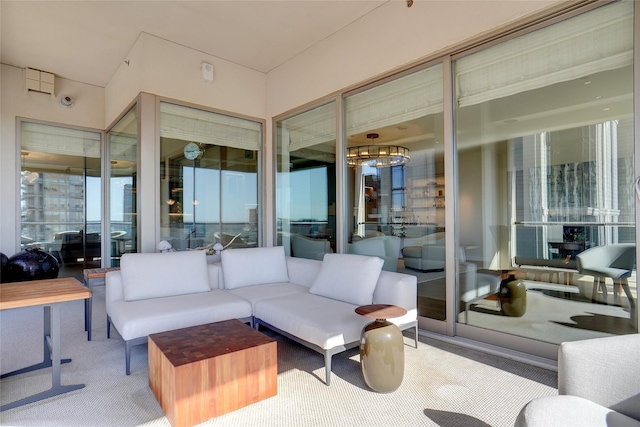 exterior space with an outdoor living space