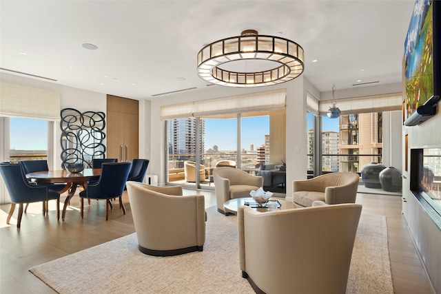 lobby featuring a city view